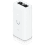 U-POE Inyector PoE Ubiquiti 48VDC 15,3W Gigabit 802.3af con protección avanzada, requiere cable trebol