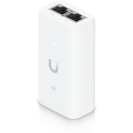 198863 U-POE Inyector PoE Ubiquiti 48VDC 15,3W Gigabit 802.3af con protección avanzada, requiere cable trebol - Imagen 1