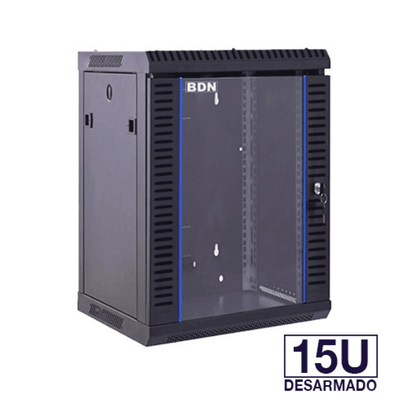 201305 GABINETE RACK 15U PARED NEGRO 60CM - Imagen 1