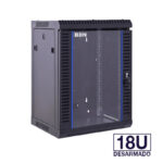 GABINETE RACK 18U PARED NEGRO 60CM