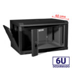 GABINETE RACK 6U 60CM PARED NEGRO