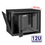 GABINETE RACK 12U 60CM PARED NEGRO