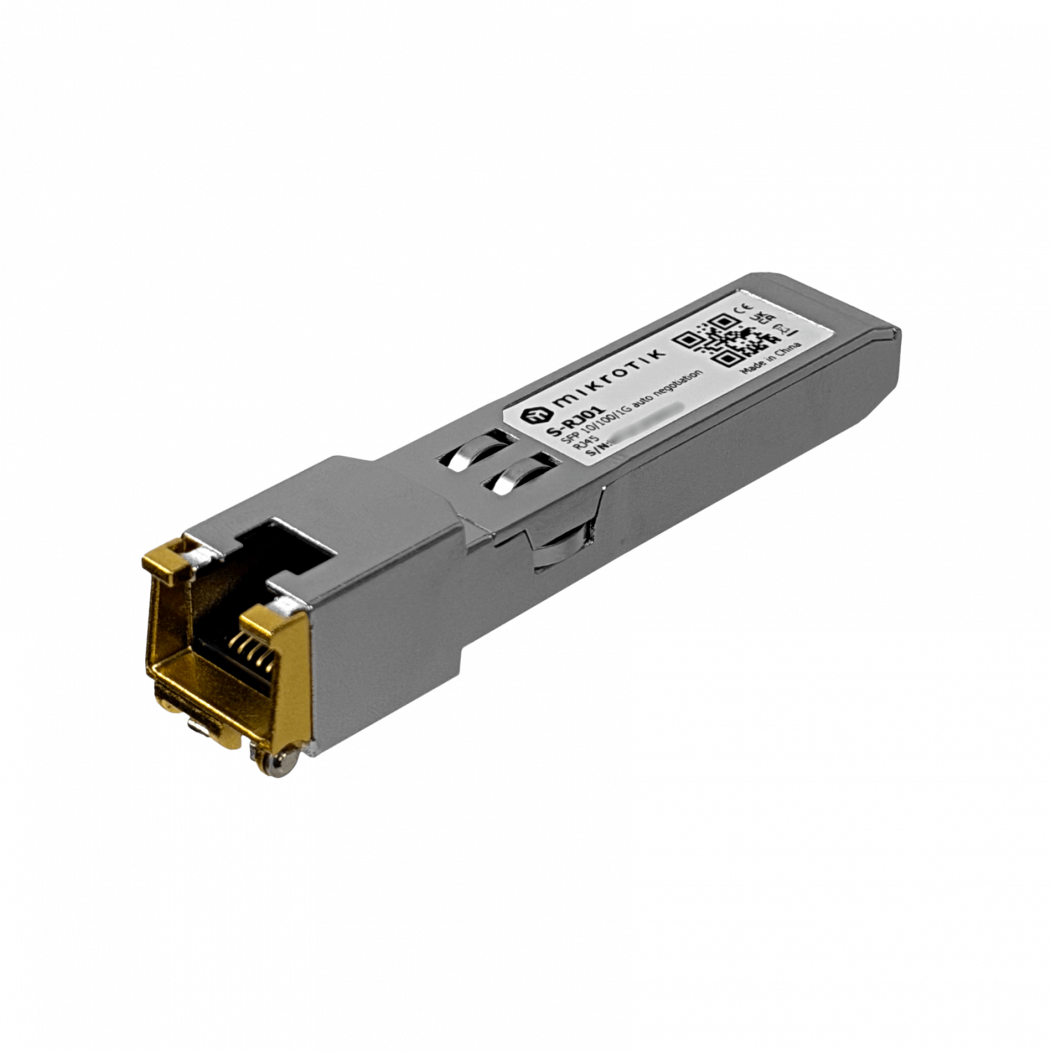 199693 S-RJ01 MIKROTIK SFP-COBRE MODULO 1-1000 10/100/1000-RJ45 - Imagen 1