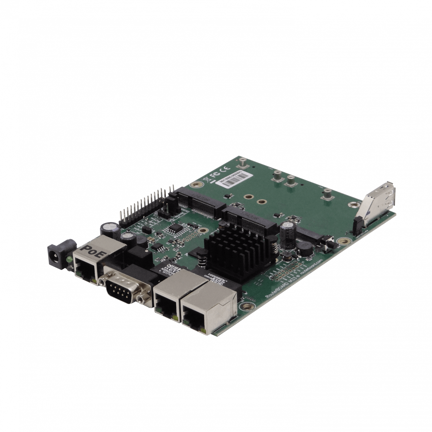 199747 RBM33G MIKROTIK 880MHz 3-1000 2-SIM 2-MiniPCIe M.2/Slot DB9 USB L4 - Imagen 1