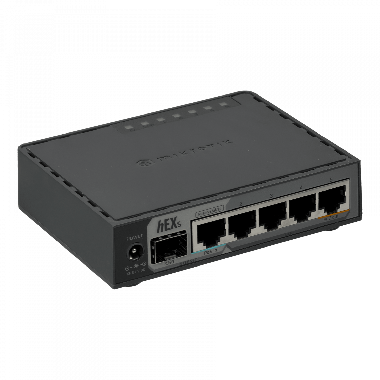 199786 HEXS MIKROTIK 1-SFP 5-1000(1-PoE) 2-880MHz 256mb mSD USB L4 CajaP - Imagen 1