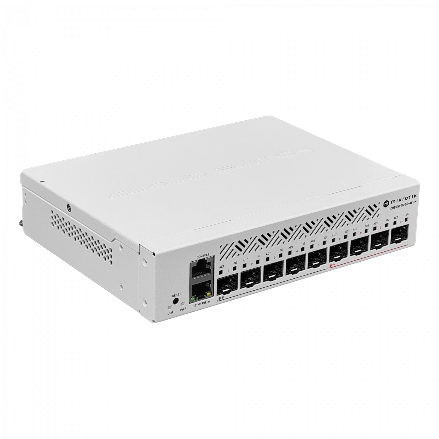 199896 CRS310-1G-5S-4S+IN MIKROTIK L5 5-SFP 4-SFP+10G 1-1000-PoE-in DC-Jack inc-24V Sw - Imagen 1