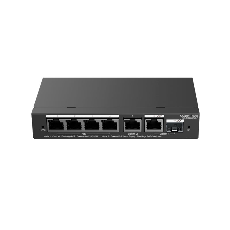 201433 RG-ES206GS-P RG-ES206GS-P SWITCH GIGABIT POE VLAN 6 PUERTOS - Imagen 1