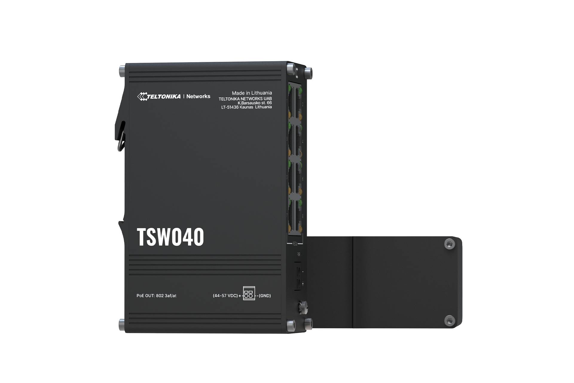 201618 TSW040 Teltonika Switch industrial no administrable con PoE para redes industriales y videovigilancia. - Imagen 1