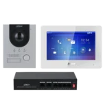 KTP04(S) Kit Videoportero IP Unidad externa, unidad interna, switch y montura en superficie Dahua