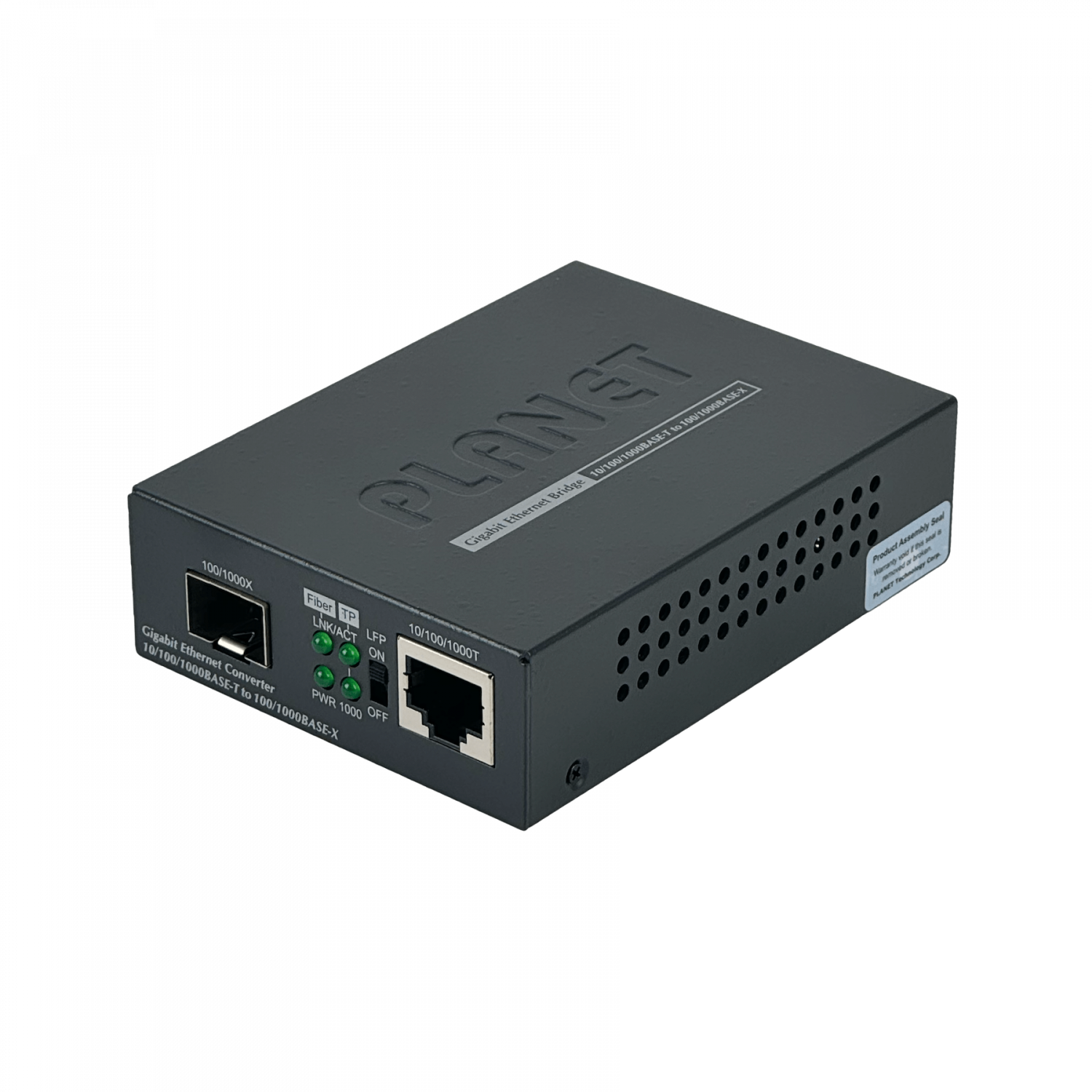 201904 GT-805A GT-805A. Planet 1-1000 1-SFP Gigabit Media Converter Semi-Admin inc-5VDC/2,5A - Imagen 1