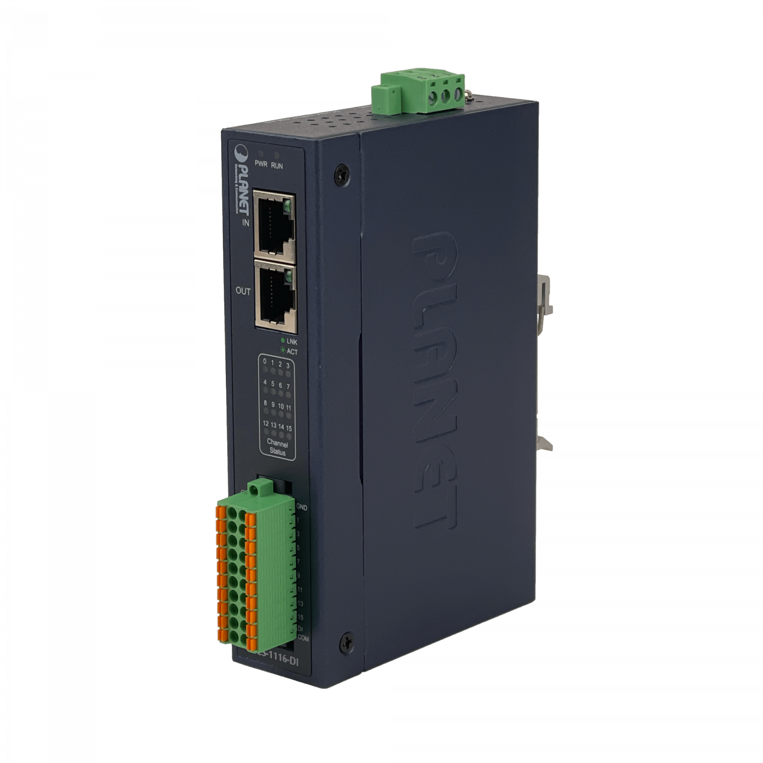 201951 IECS-1116-DI IECS-1116-DI. PLANET EtherCAT 16-Entradas I/O 2-RJ45 req9-48VDC 16-ch Digital Input - Imagen 1