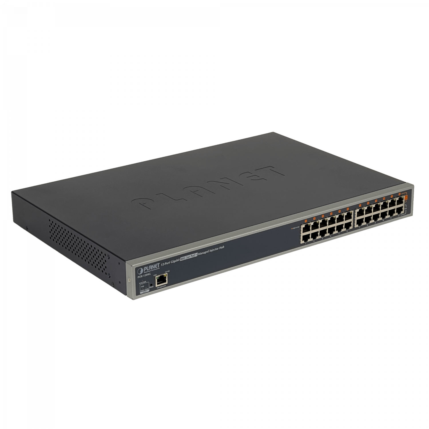 201960 POE-1200G POE-1200G. PLANET GIGABIT HUB-POE 12-INYECTORES-1000 ADMIN 190W 802.3AF - Imagen 1