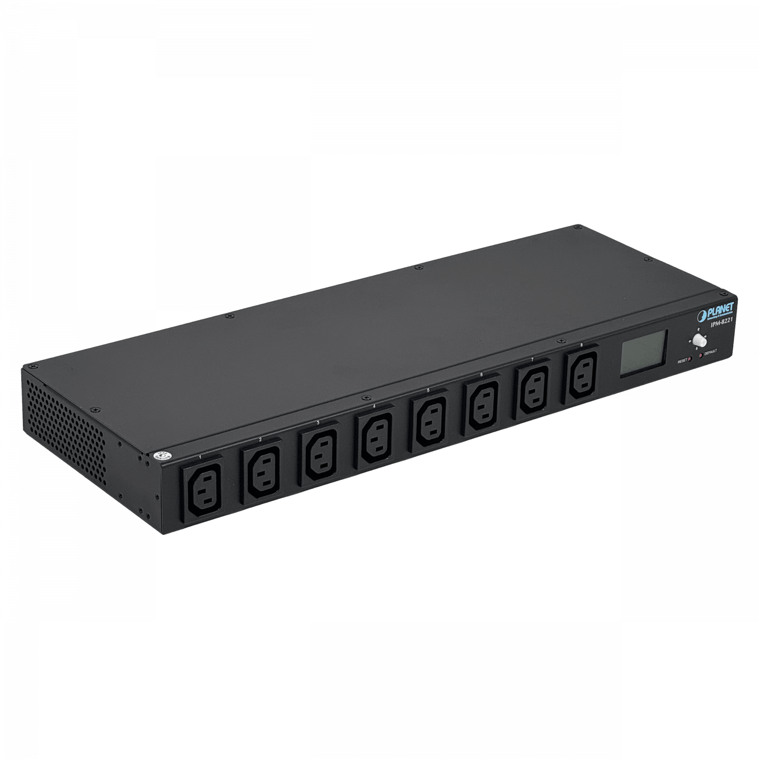 201966 IPM-8221 IPM-8221. PLANET PDU 1-in-C20 8-out-C13 1-LAN-control-IP Temp/Humed/Amp 2-COM - Imagen 1