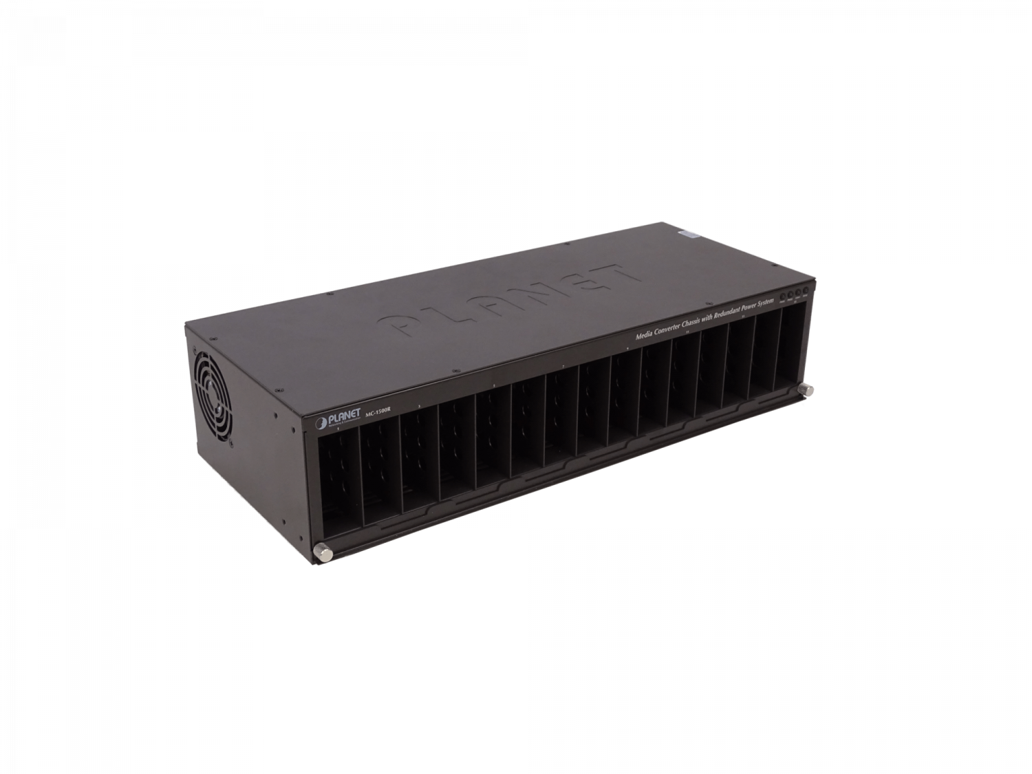 201969 MC-1500R MC-1500R. PLANET Chasis Convertidor de medio 15 ranuras p/Montaje en Rack - Imagen 1